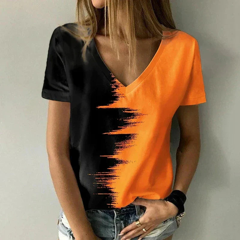 Betty T-Shirt: V-Ausschnitt, kurze Ärmel