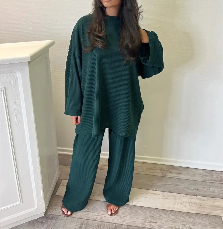 ModeGeist | Komfort: Damen Corduroy Zweiteiler