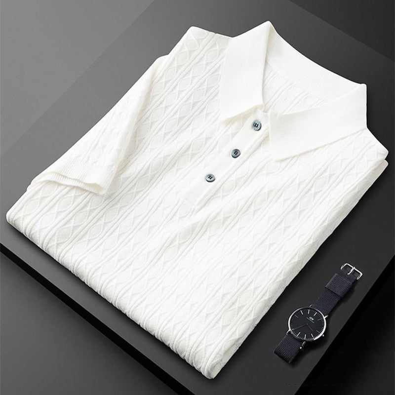 Diamantgestricktes Herren-Polohemd – elegant und einzigartig