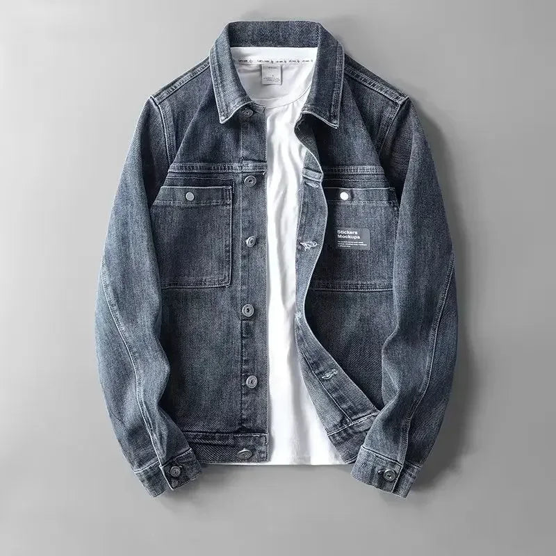 ModeGeist | Denim Jeansjacke Knopfverschluss