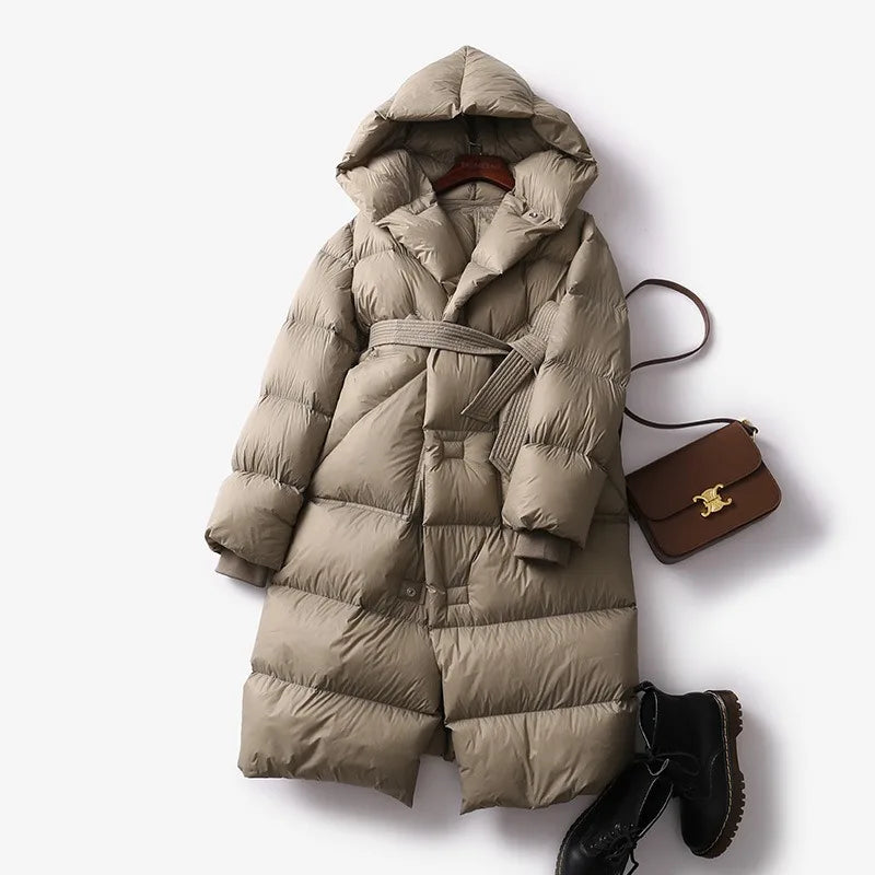 ModeGeist | Lang mit Kapuze für Frauen Ideal für den Winter