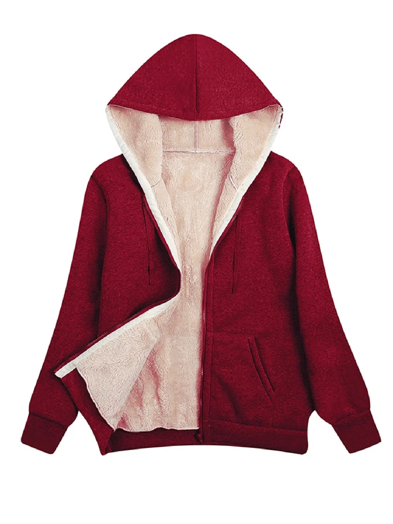 ModeGeist | Fleecejacke mit Kapuze für Damen Langarm