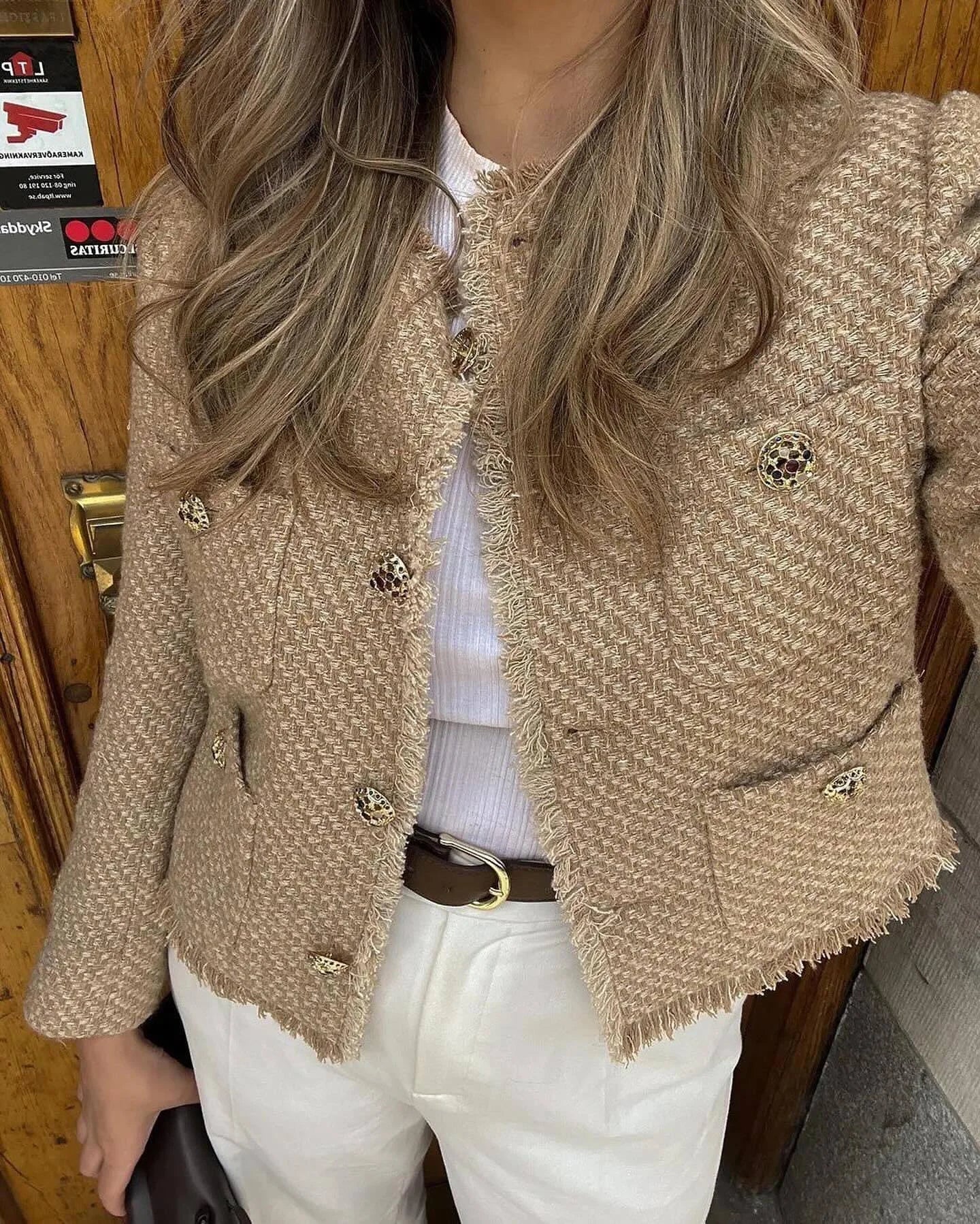 ModeGeist | Klassischer Tweed-blazer Wollmischung Zeitlos und Elegant