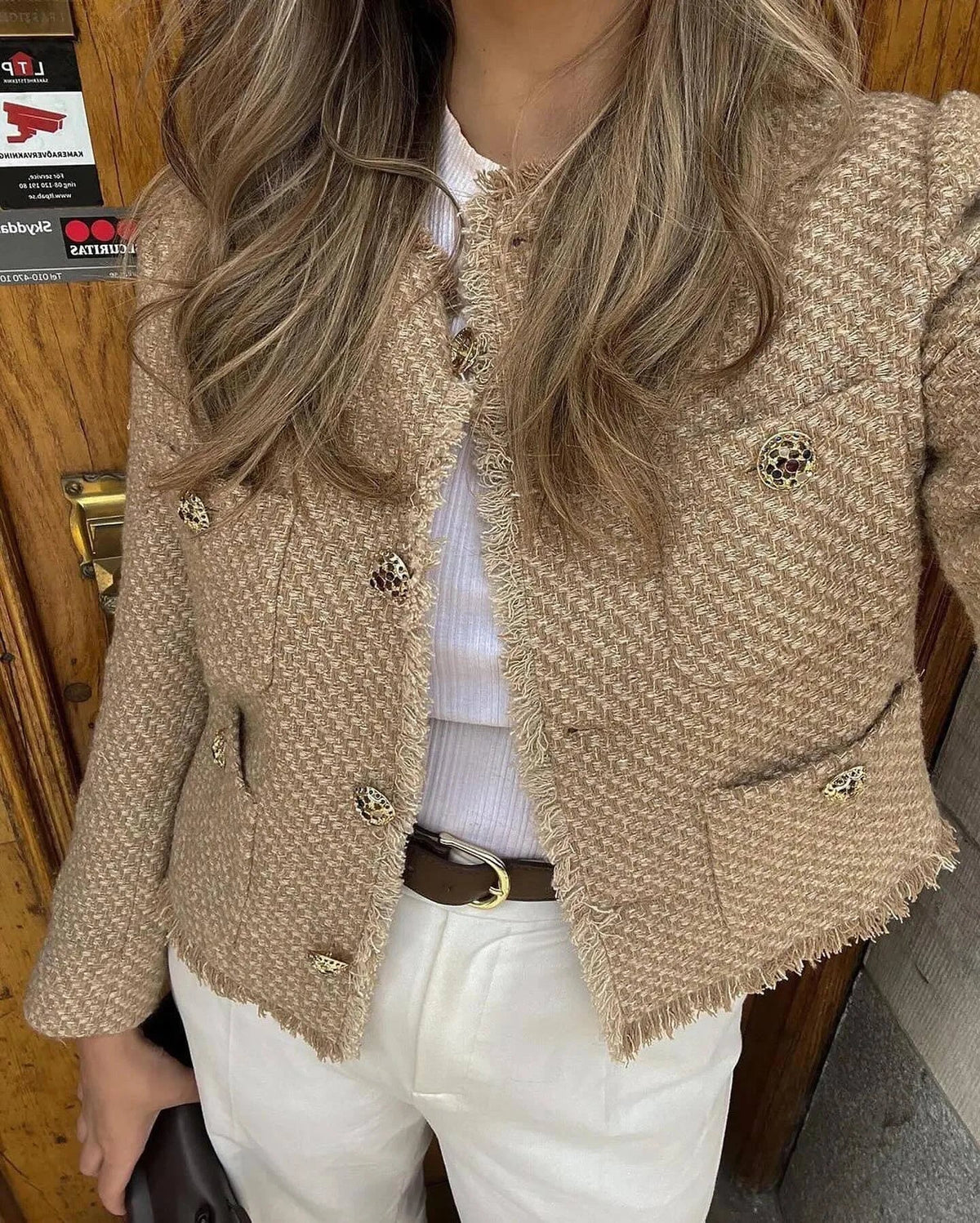 ModeGeist | Klassischer Tweed-blazer Wollmischung Zeitlos und Elegant
