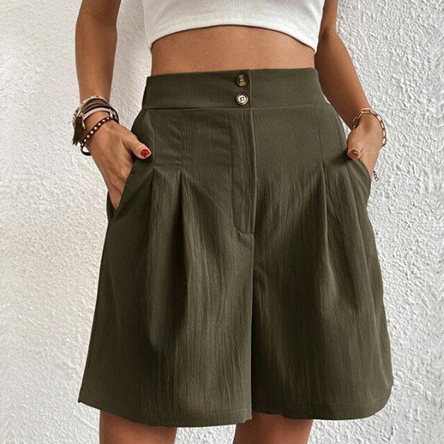 MARTINA Shorts mit doppelter Knopfleiste