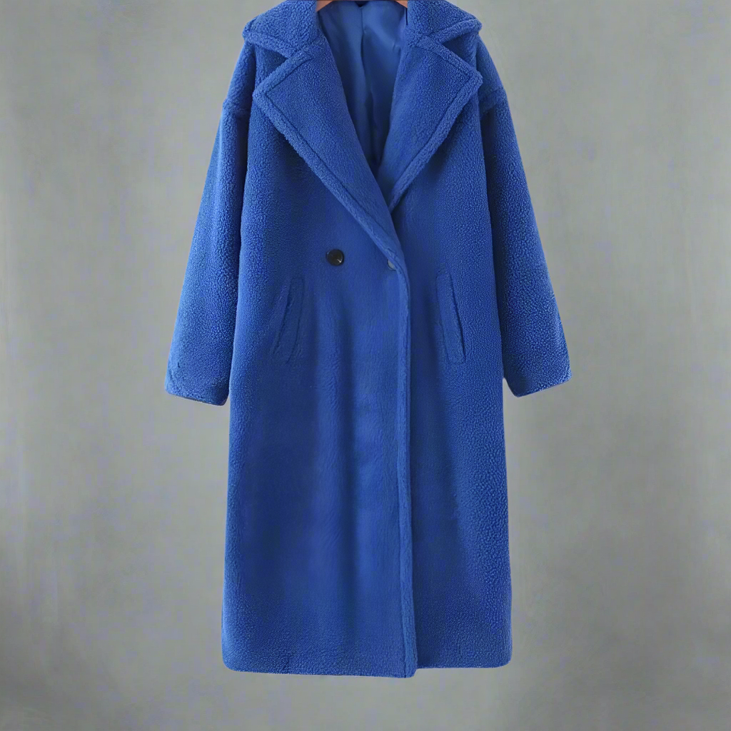 ModeGeist | Mantel - Langer Oversized-Schnitt - Weicher Teddy-Fleece - Reverskragen - Warm und Bequem