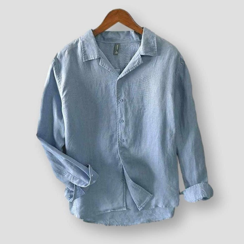 Vhylle Linen Shirt - Madrid Zaragoza Sky