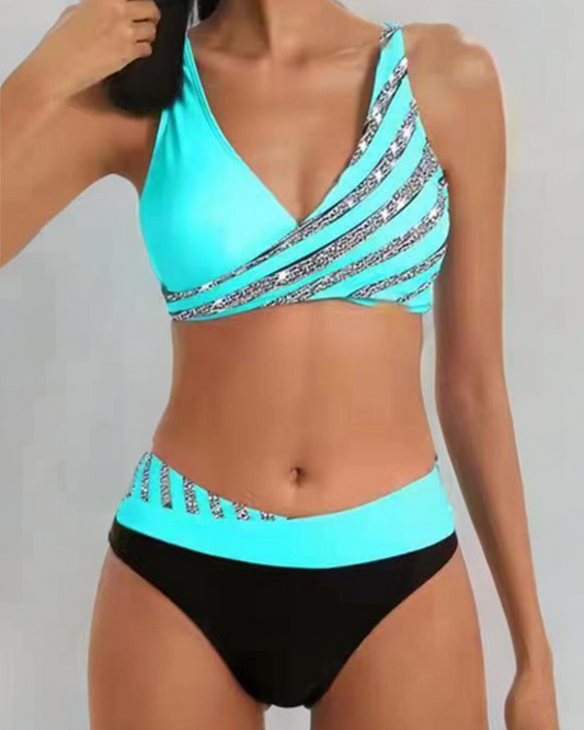 MODEGEIST Damen Bikini-Set Bedruckt Warmtöne