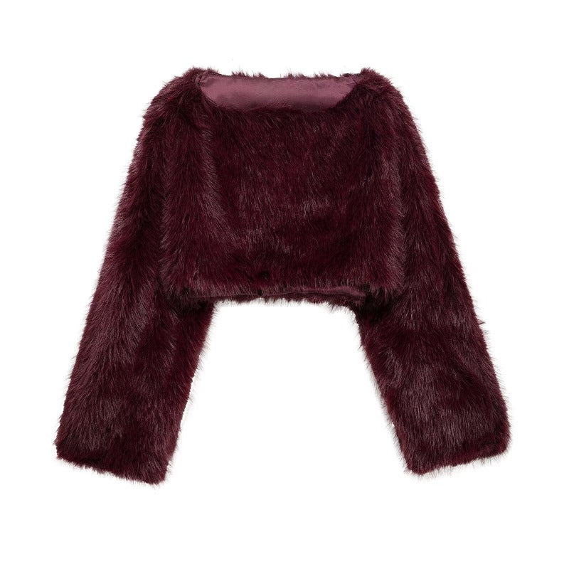 ModeGeist | Kunstfell Pullover mit Weiten Ärmeln für Damen