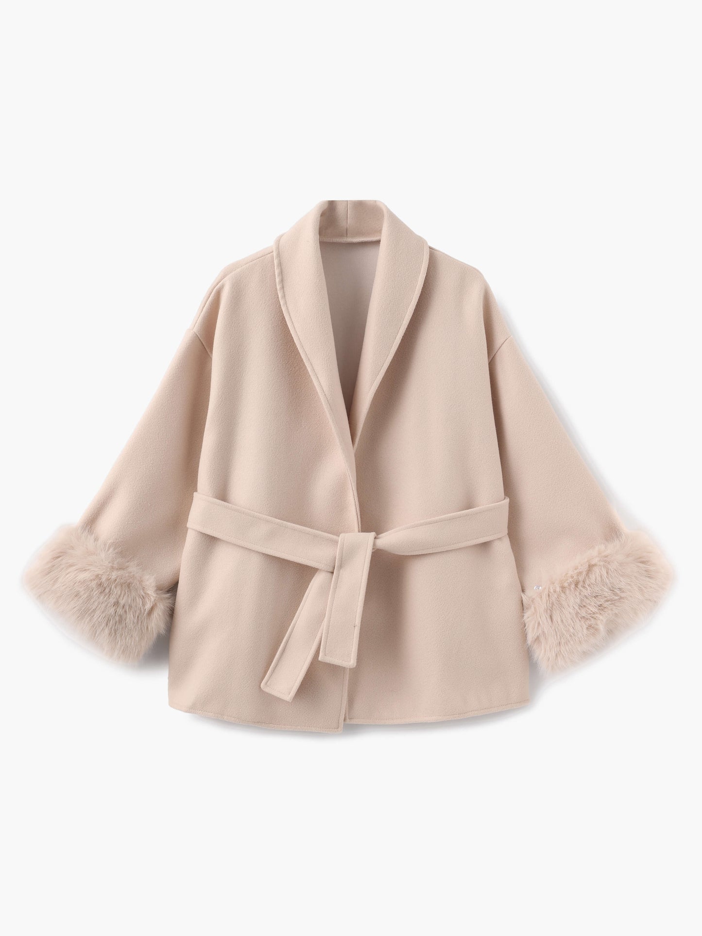 ModeGeist | Mantel mit Kunstfellbesatz Eleganter Winter Kurzmantel