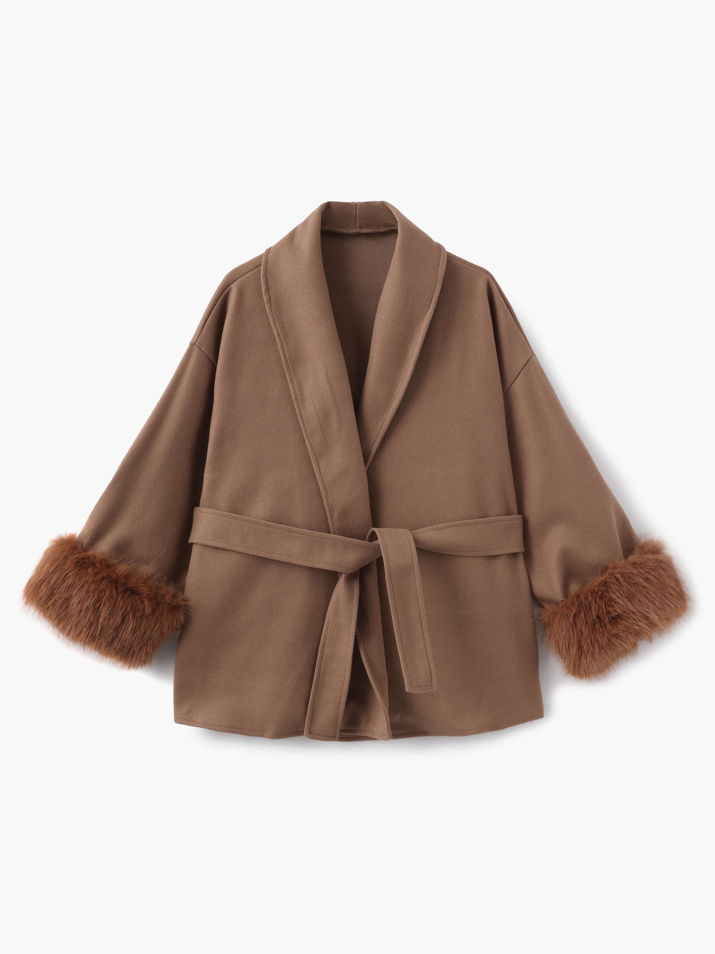 ModeGeist | Mantel mit Kunstfellbesatz Eleganter Winter Kurzmantel