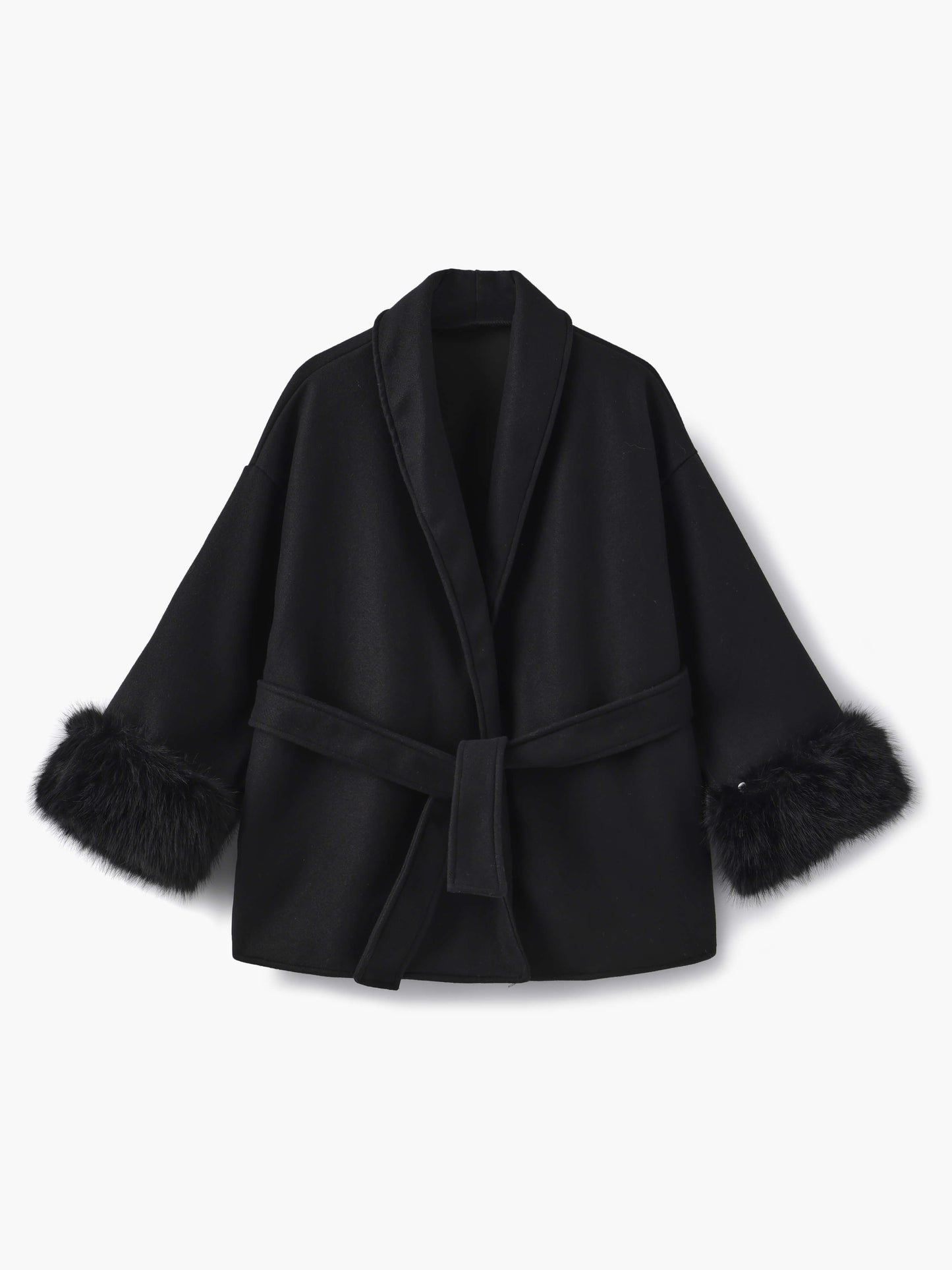 ModeGeist | Mantel mit Kunstfellbesatz Eleganter Winter Kurzmantel