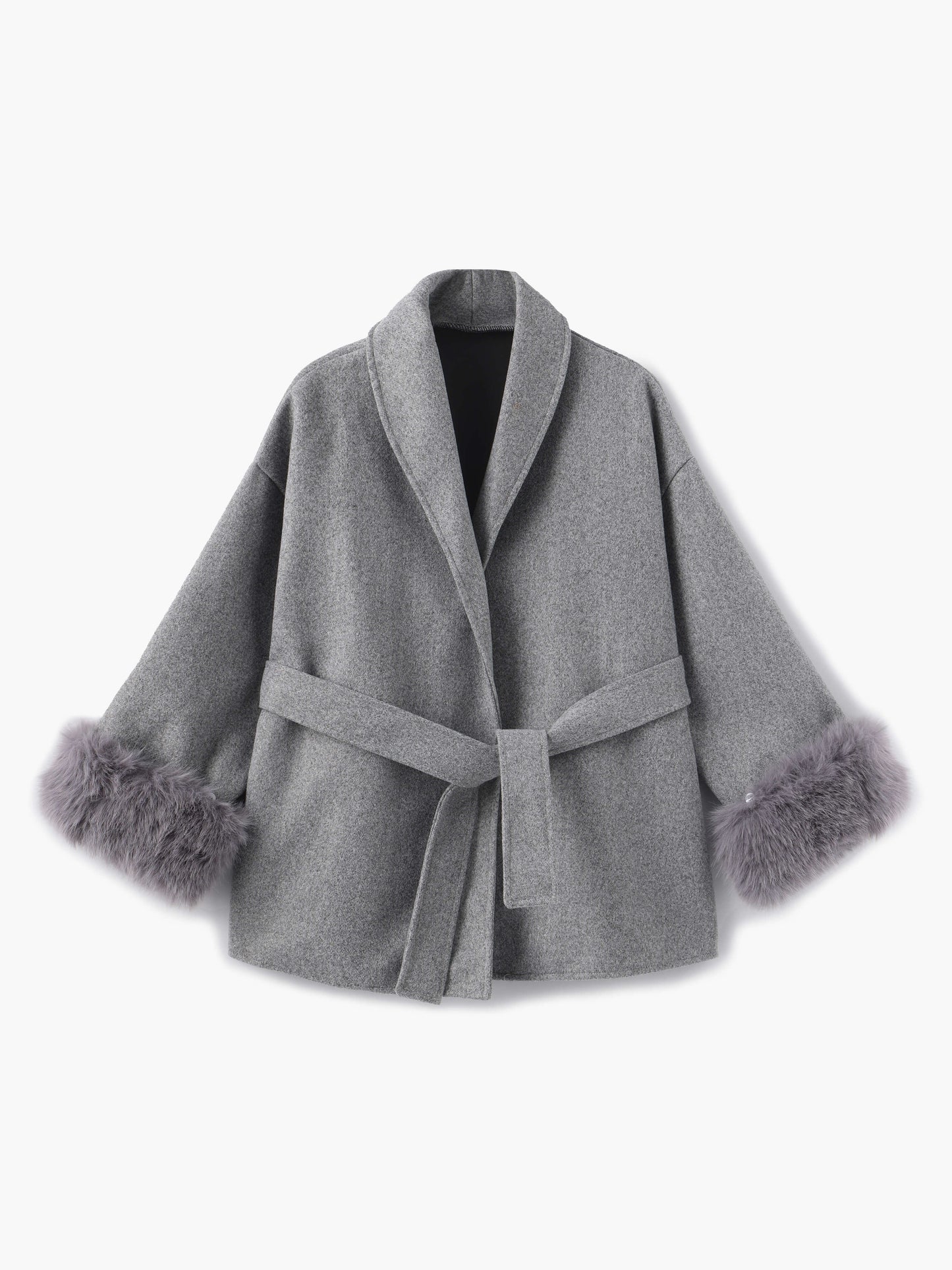 ModeGeist | Mantel mit Kunstfellbesatz Eleganter Winter Kurzmantel