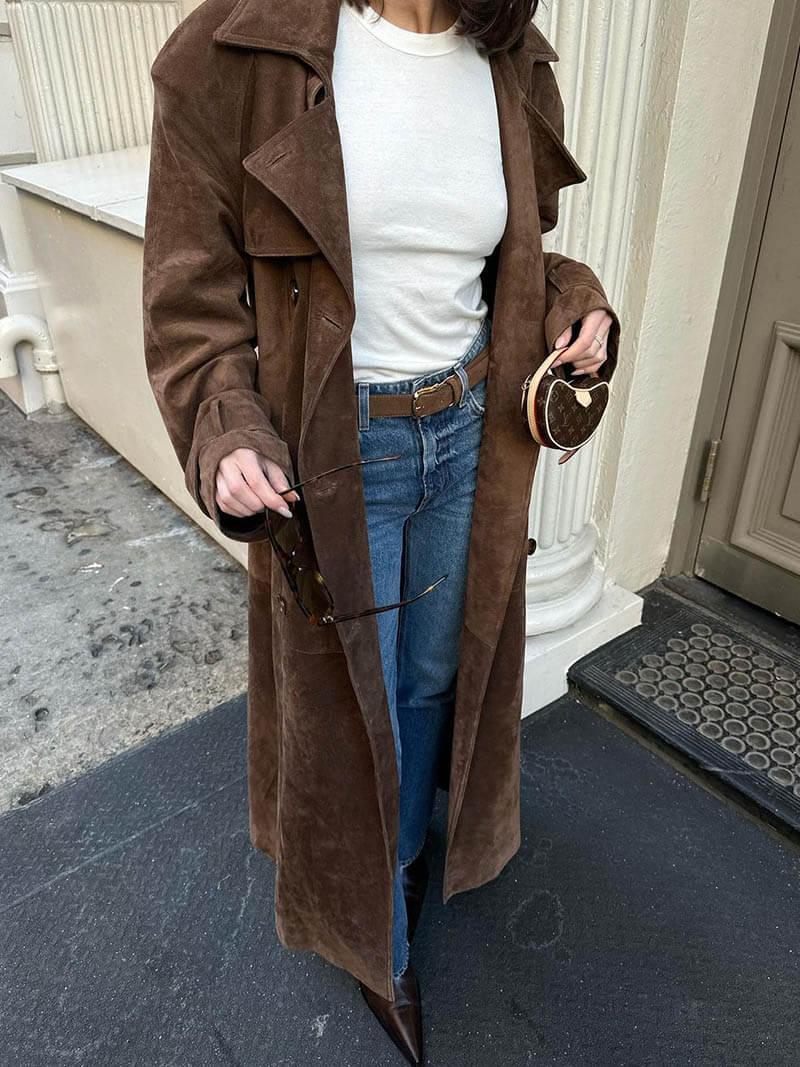 ModeGeist | Suède Trenchcoat Für Damen