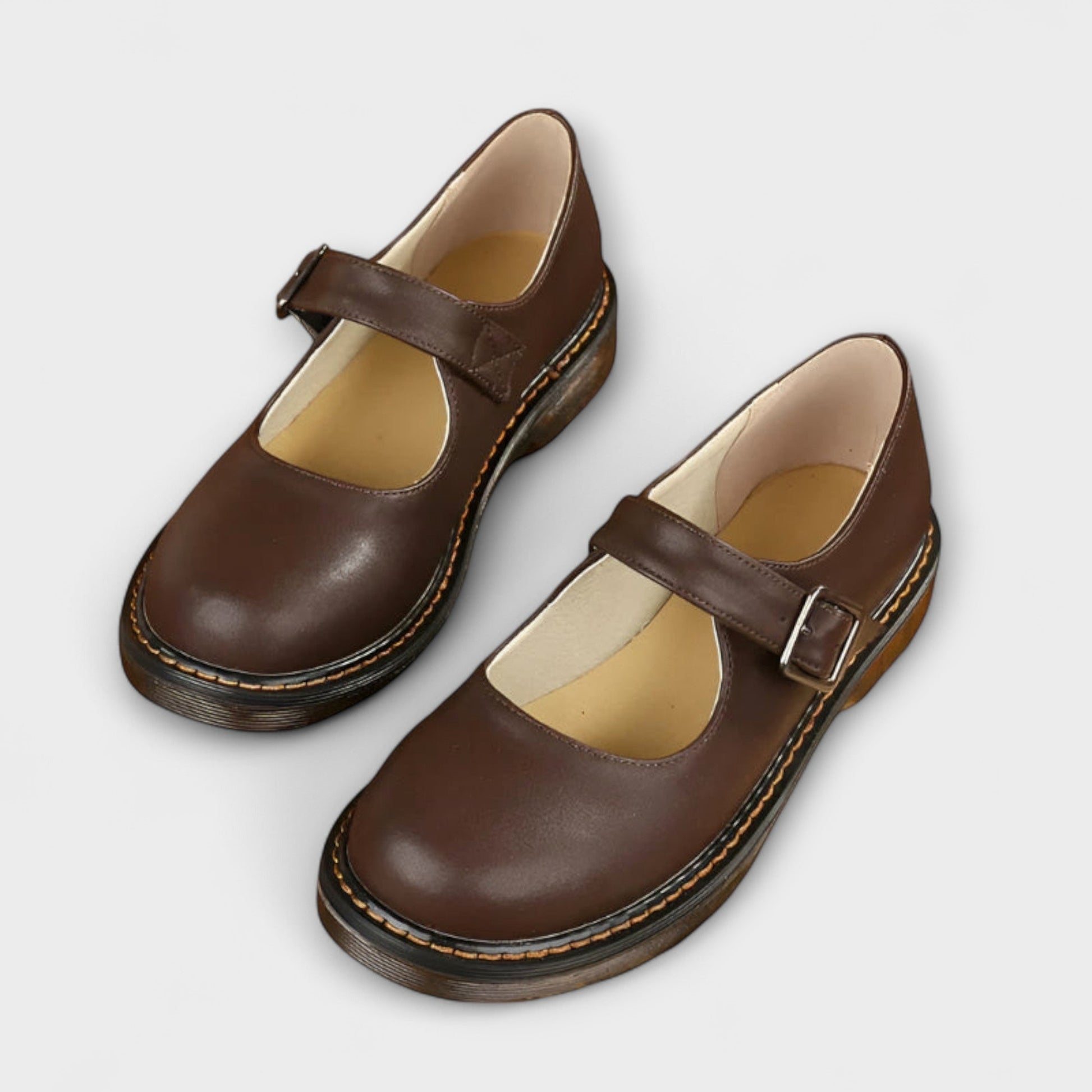 MODEGEIST Damen Vintage-Sandalen Mary-Jane Verstellbarer Riemen