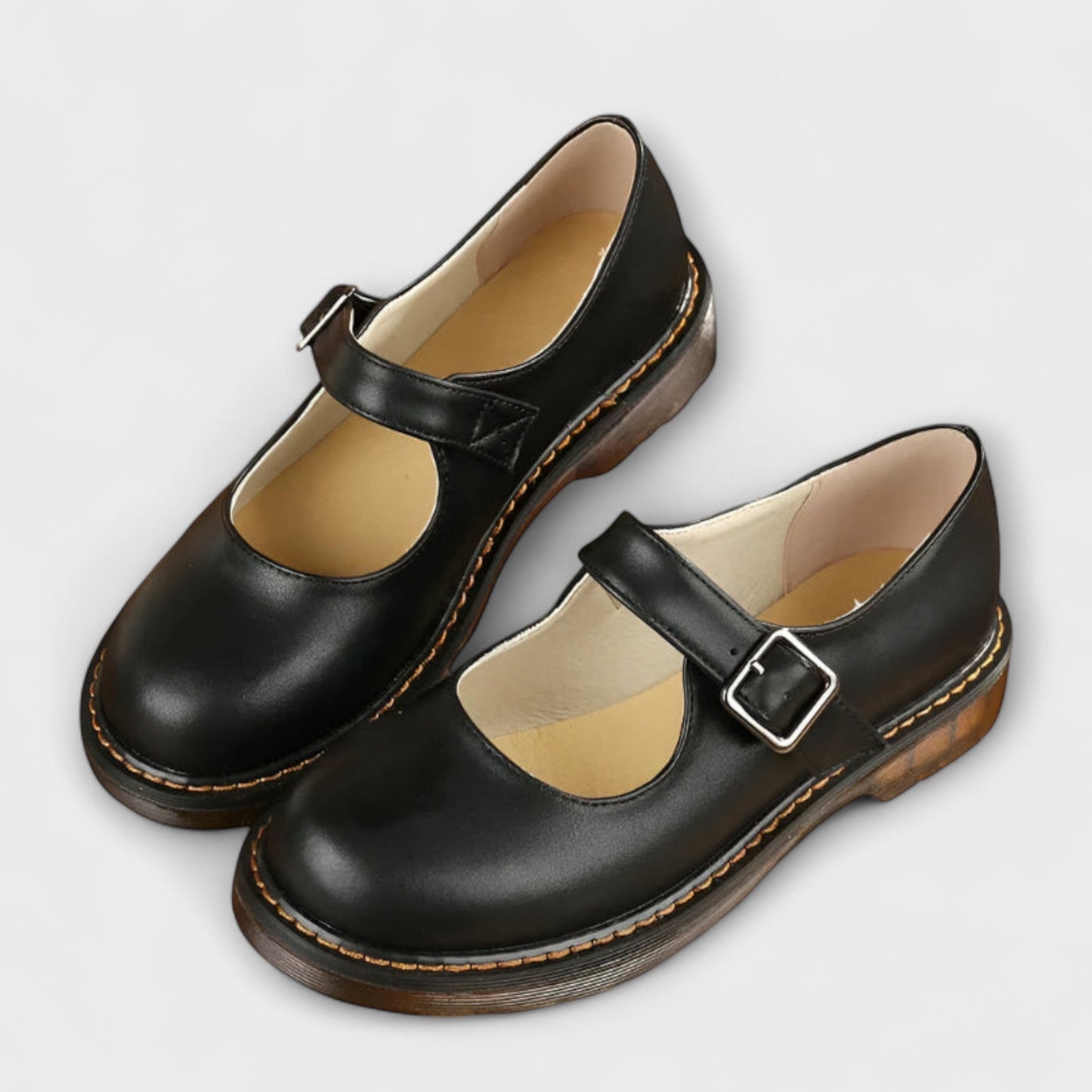 MODEGEIST Damen Vintage-Sandalen Mary-Jane Verstellbarer Riemen Komfortabel