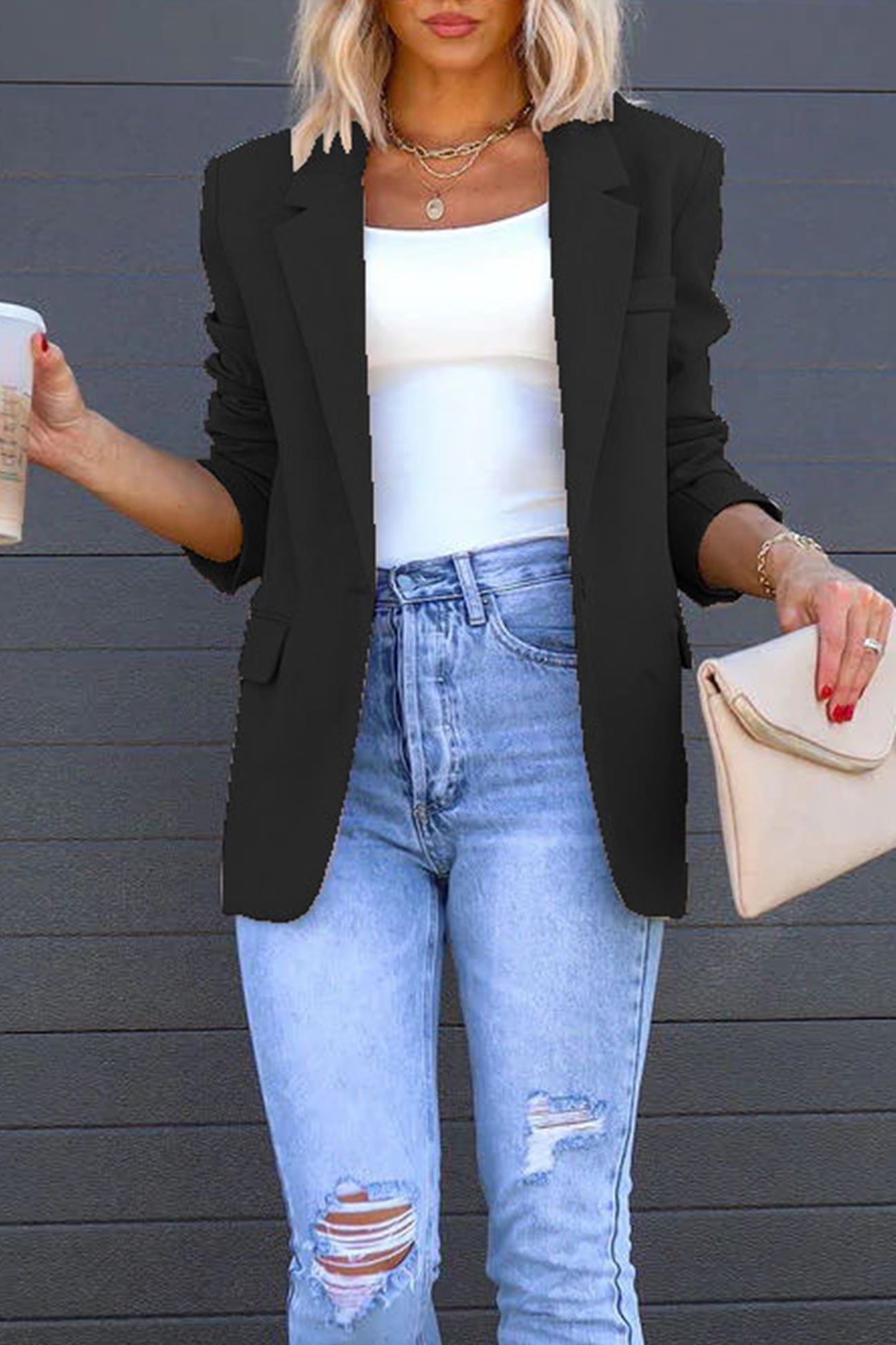 ModeGeist | Mittellanger Blazer mit Revers