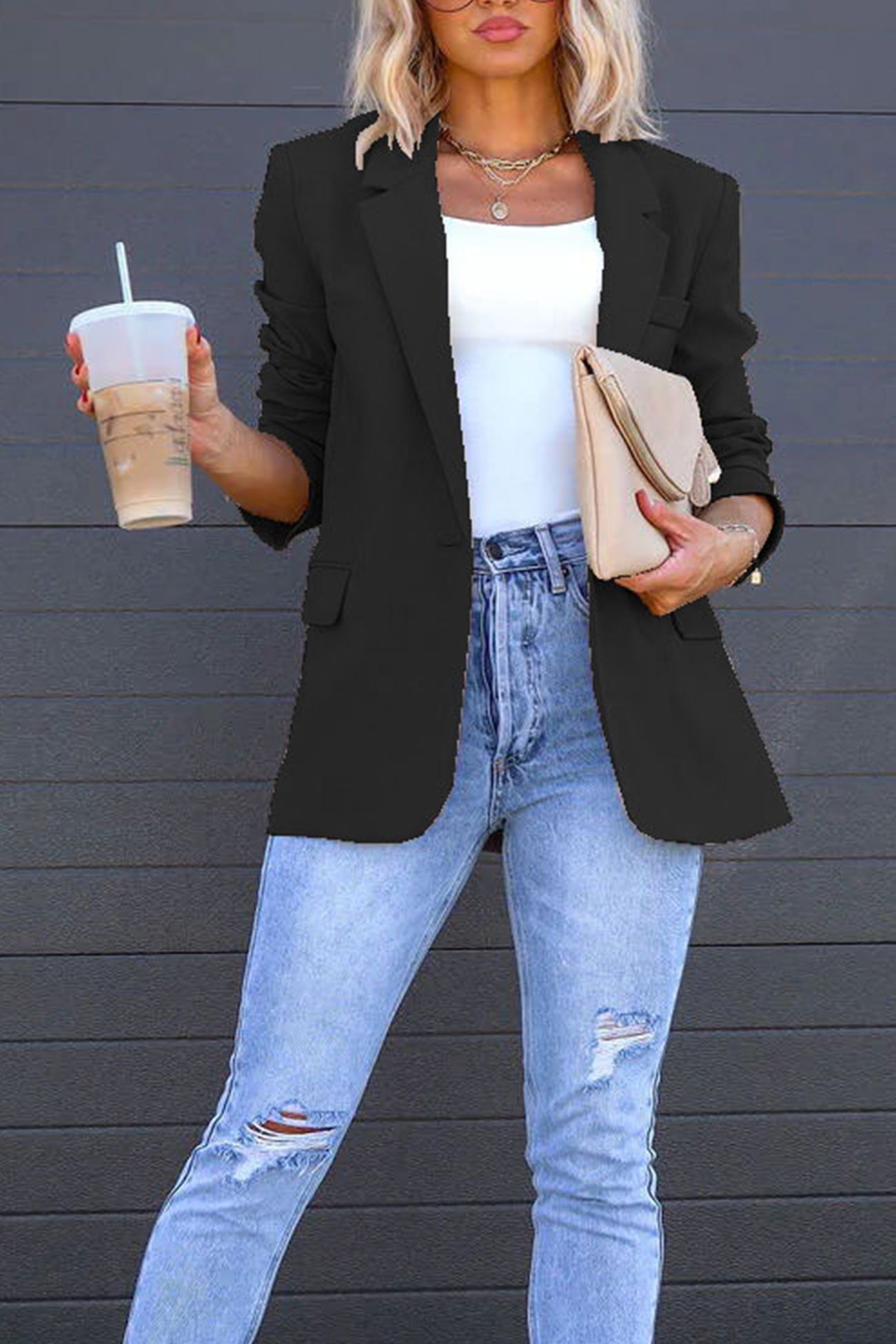 ModeGeist | Mittellanger Blazer mit Revers