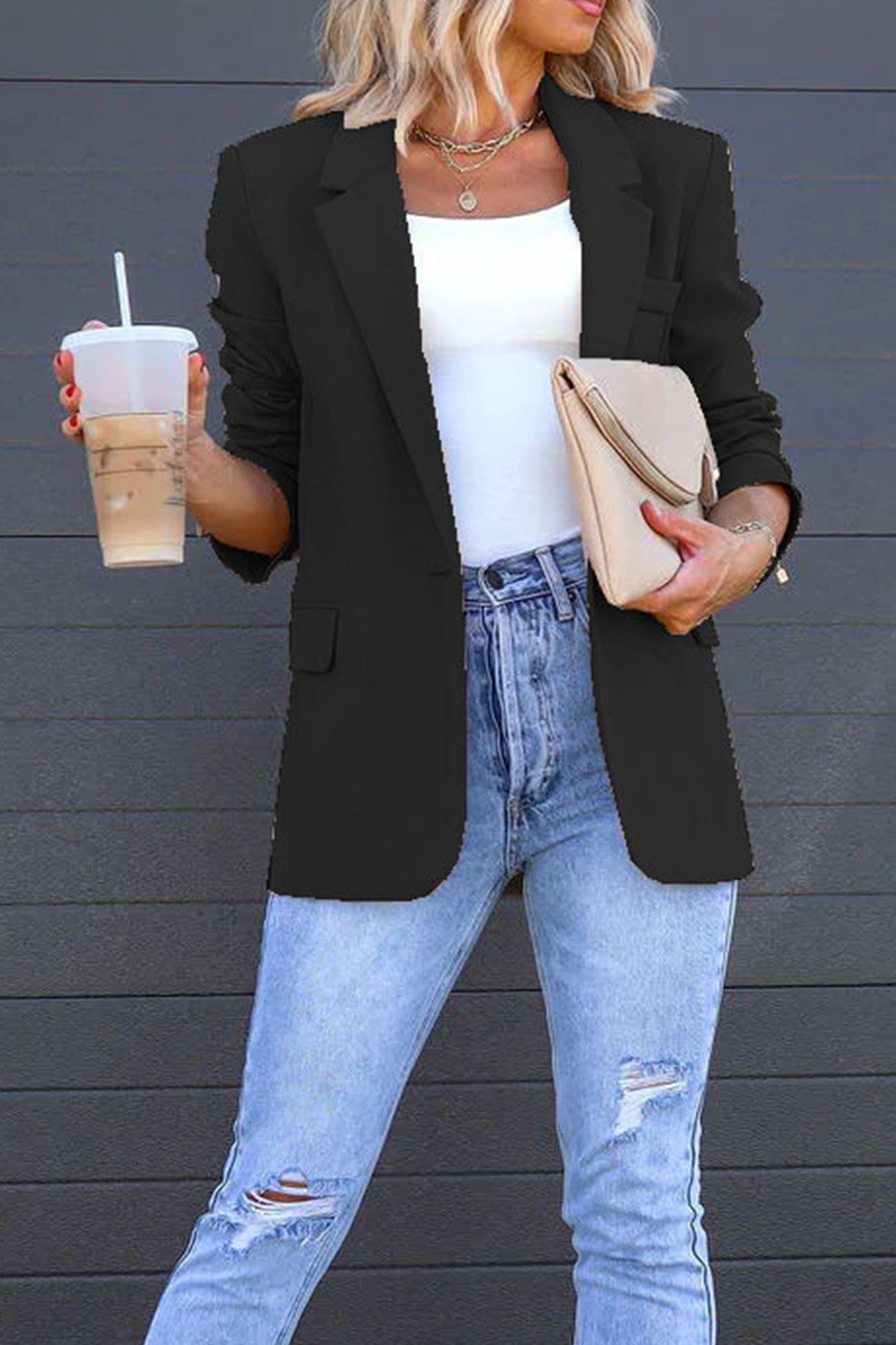 ModeGeist | Mittellanger Blazer mit Revers