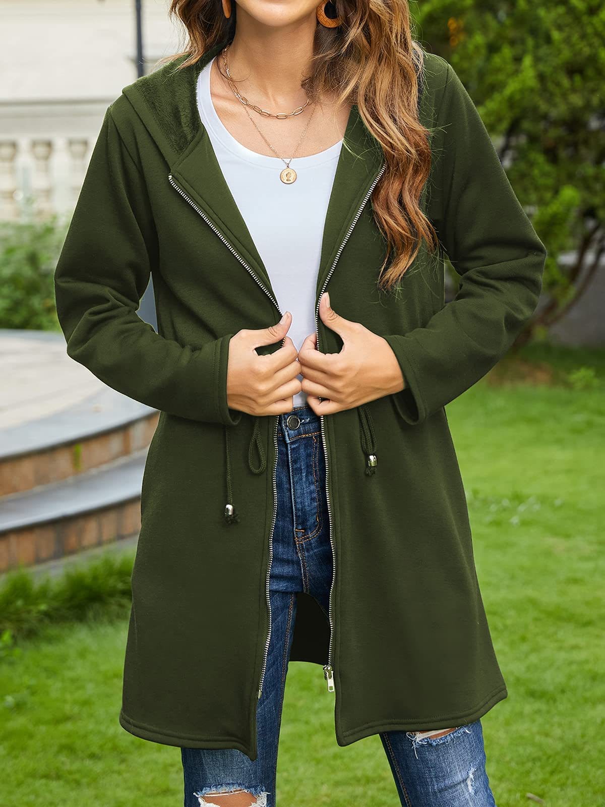 Damen Kapuzenjacke Cardigan von Fudus in Uni