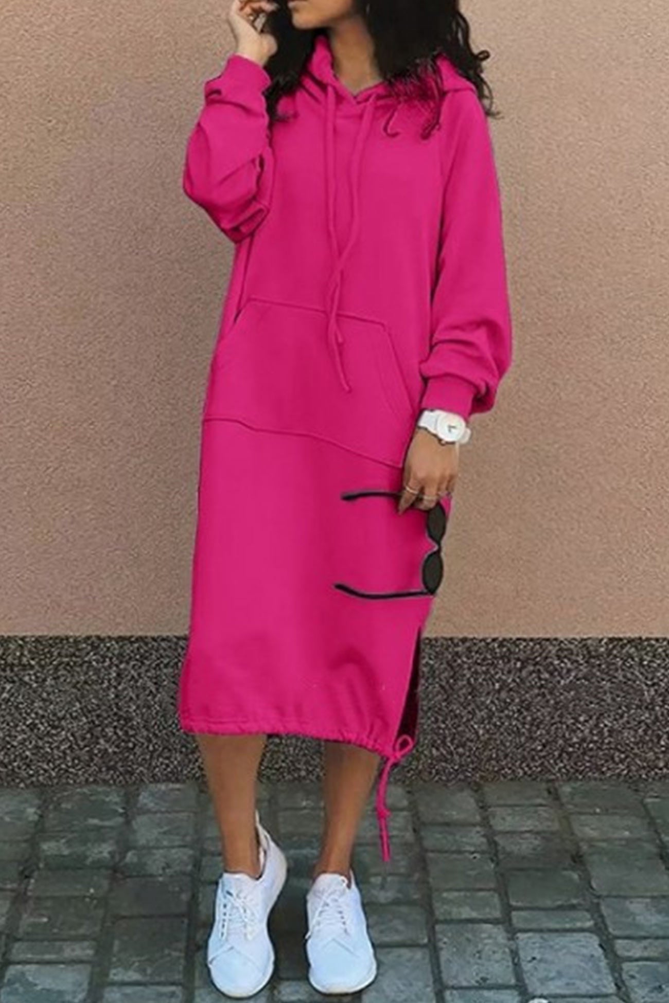 ModeGeist | Kapuzenpullover Kleid Knielang