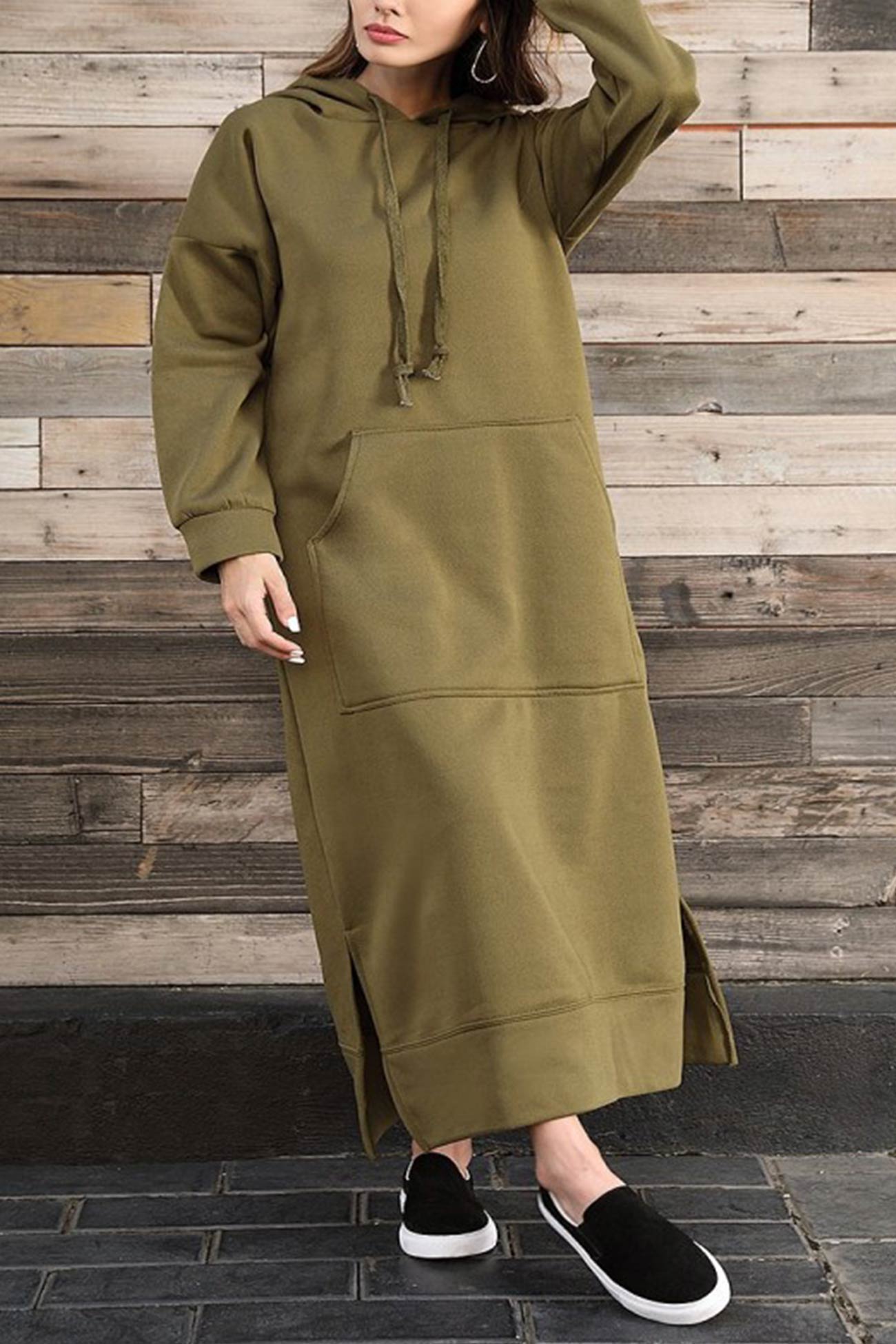 Caitlyn Kapuzenkleid mit Schlitz