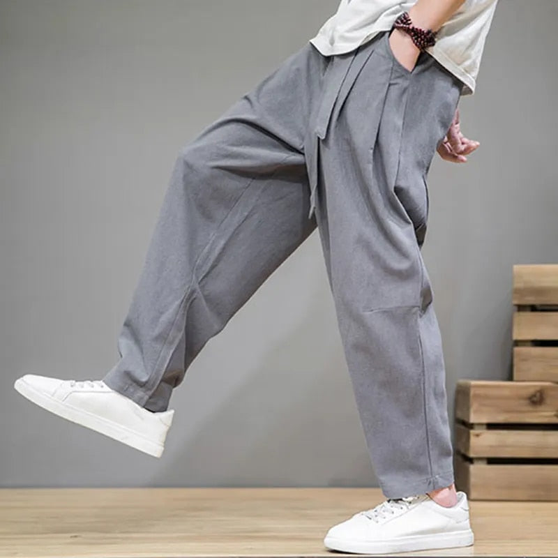 Bequeme Leinenhose in Taupe - Idan