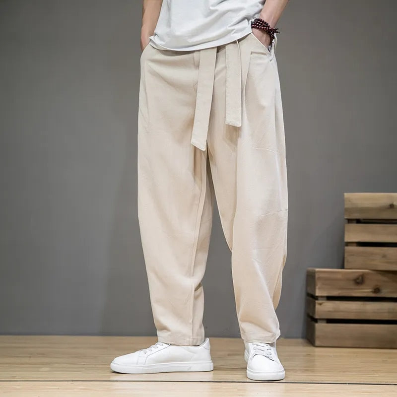 Bequeme Leinenhose in Taupe - Idan