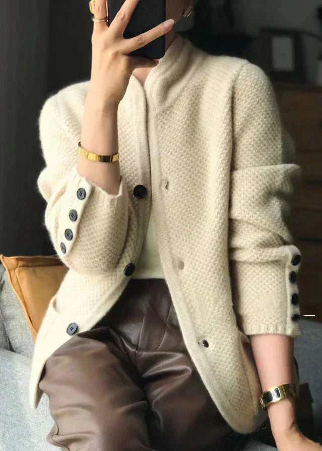 Strickjacke Larissa aus Kaschmir mit hohem Kragen