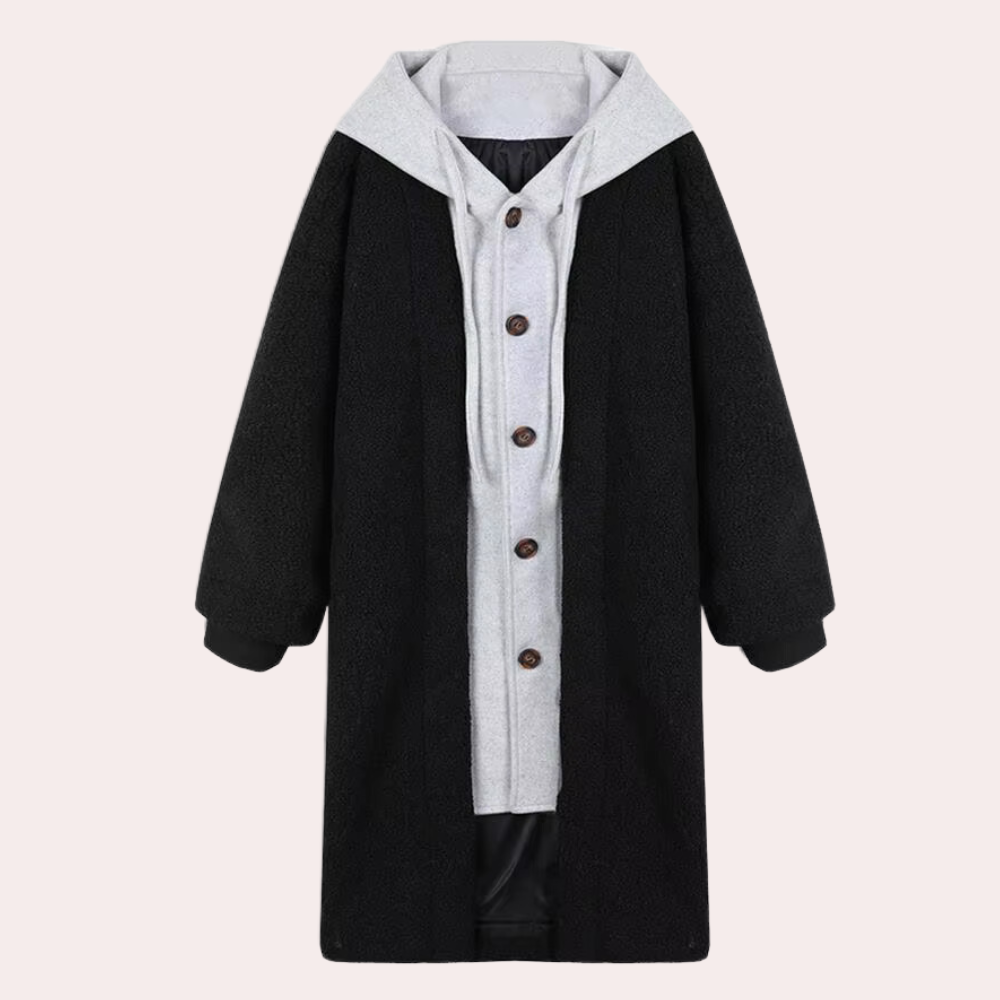 ModeGeist | Lässige Lange Damenjacke mit Kapuze