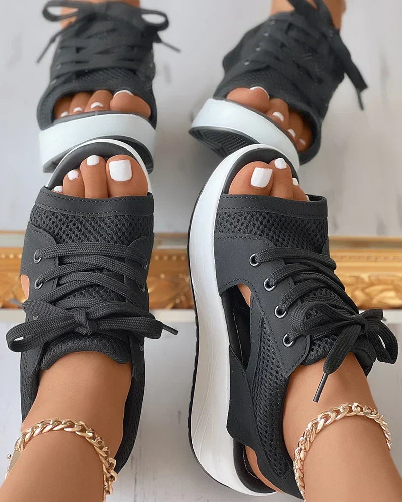 Bianca Orthopädische Sandaletten mit Schnürung und Cut-Out