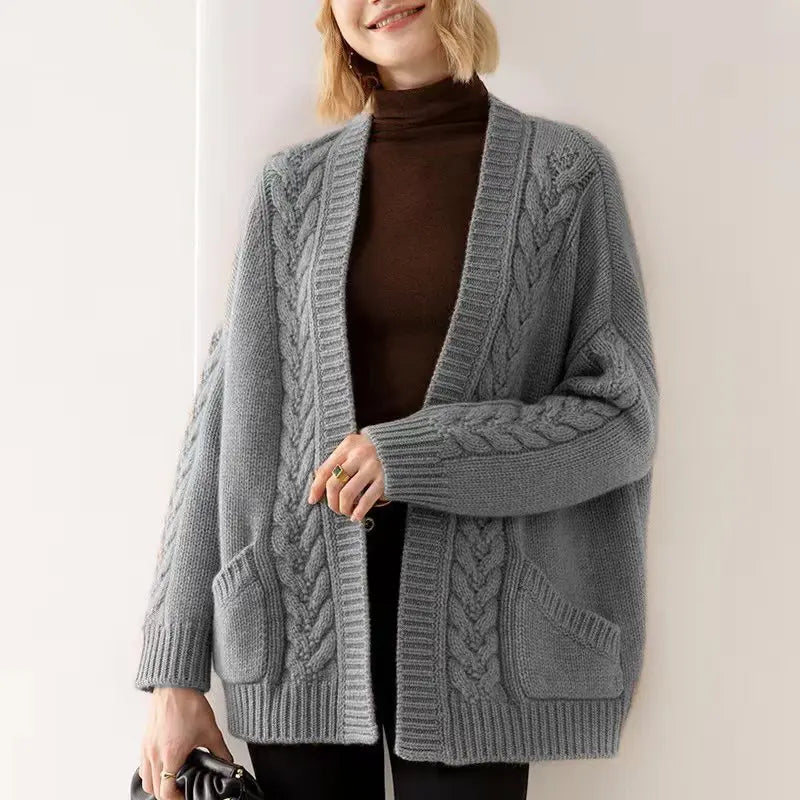 MODEGEIST Damen Strickjacke Offen Lang Weich Cardigan