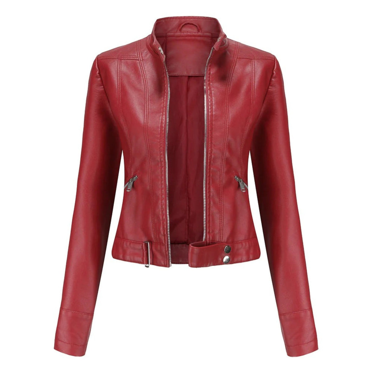 ModeGeist | Kurze Bikerjacke für Frauen - Langarm