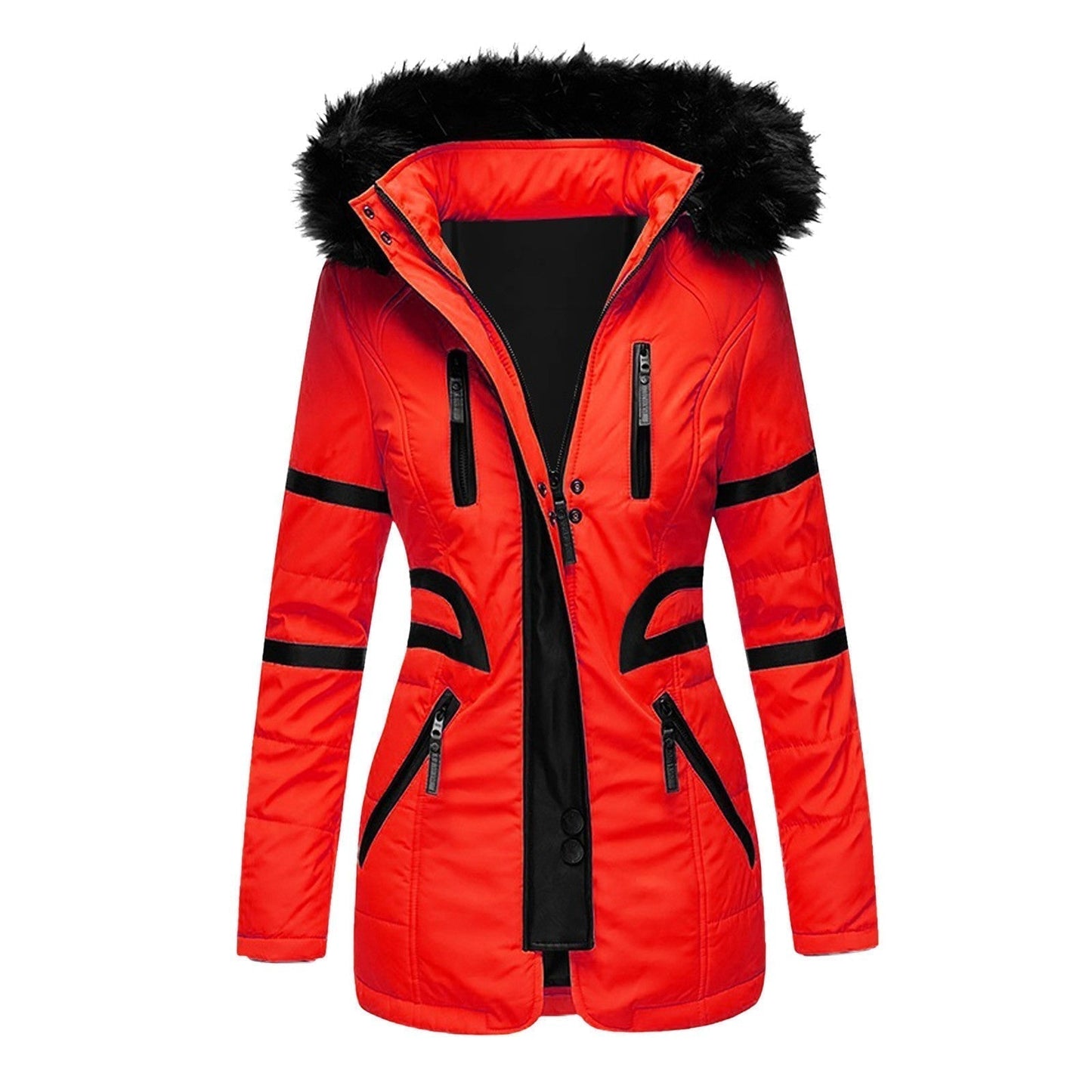 ModeGeist | Damen-Wintermantel mit Kapuze und Wolle