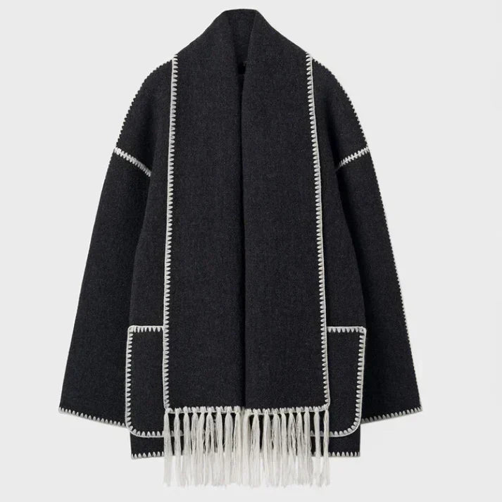 ModeGeist | Schal Jacke Aus Wollmischgewebe