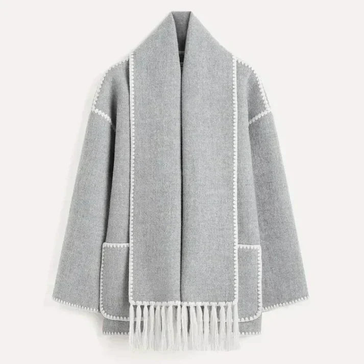ModeGeist | Schal Jacke Aus Wollmischgewebe