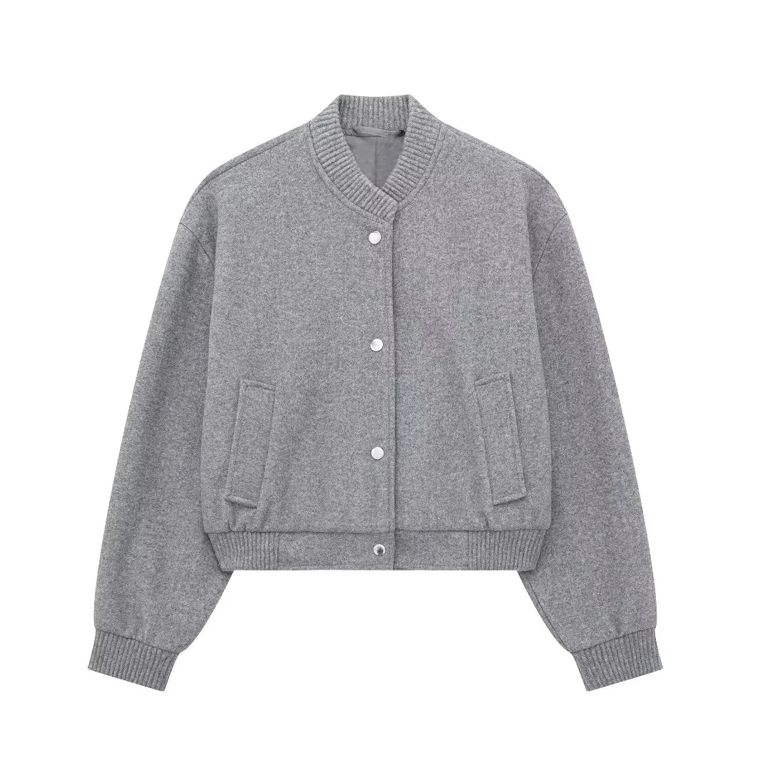 Avelena Cropped Bomber Jacket
