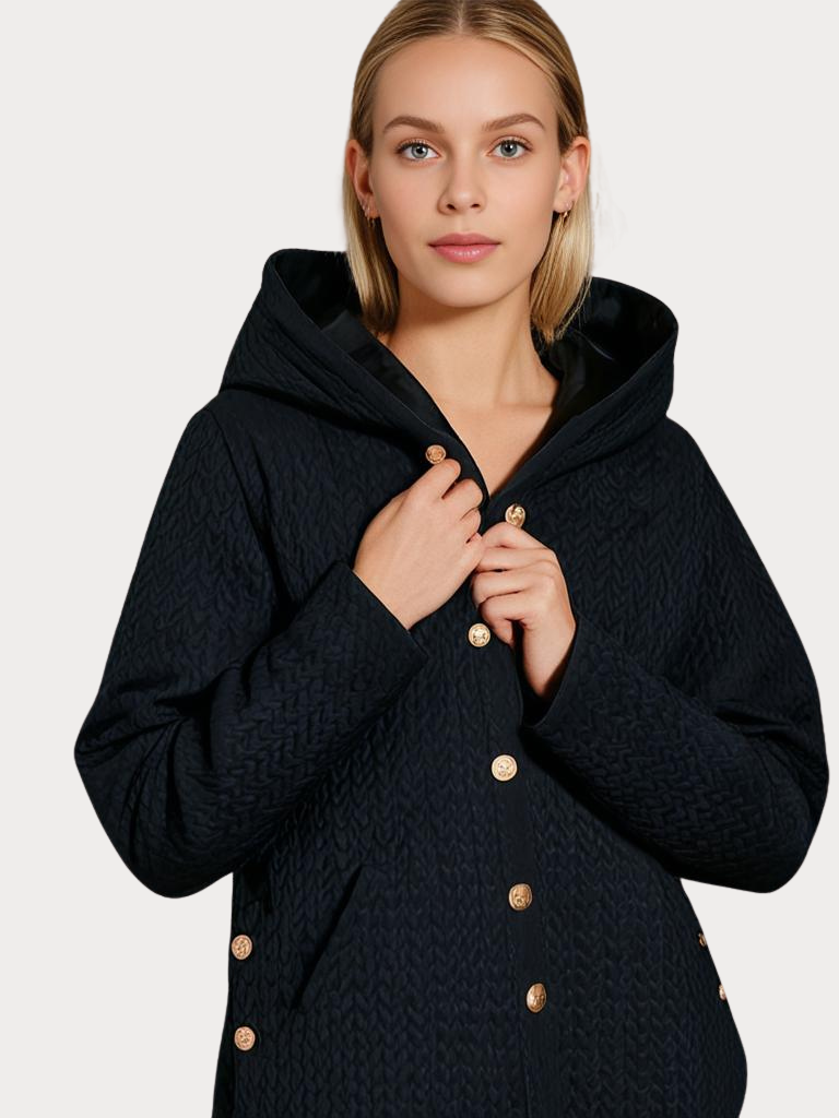 ModeGeist | Damen - Wintermantel – Eleganter Gefütterter Mantel mit Kapuze