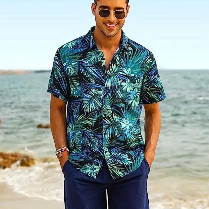 Kurzärmliges Herrenhemd im Cancun-Stil
