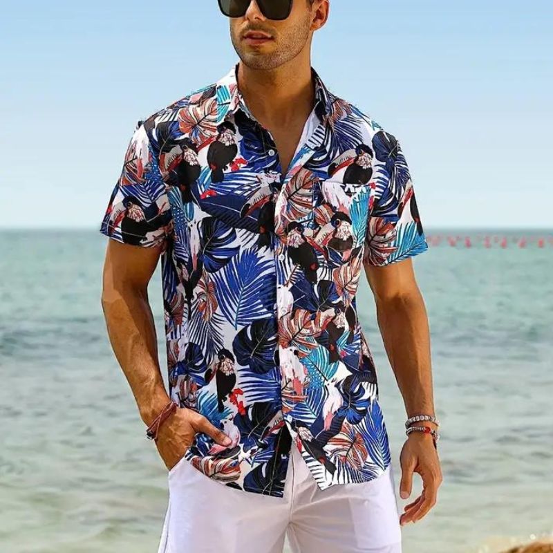 Kurzärmliges Herrenhemd im Cancun-Stil