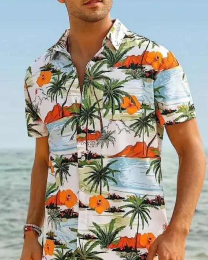 Männer-Strandhemd Timothy – Tropischer Stil