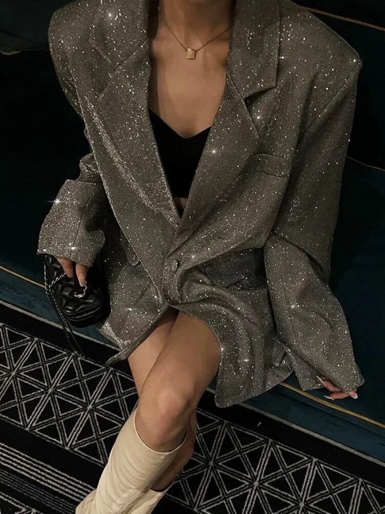 ModeGeist | Glänzender Paillettenblazer