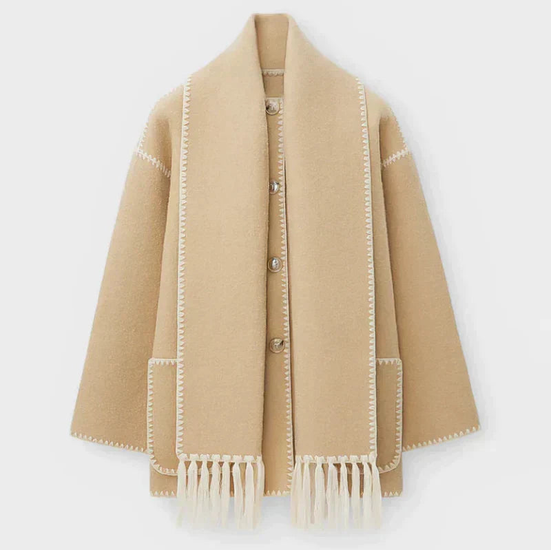 ModeGeist | Damen Wickeljacke mit Drapiertem Vorderteil