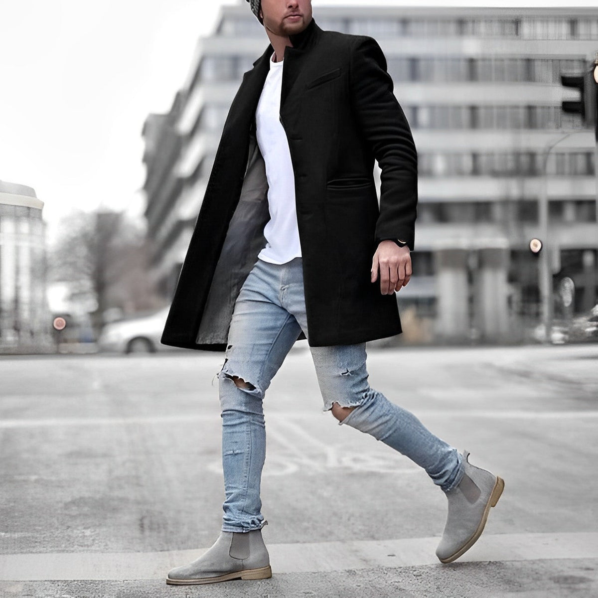ModeGeist | Langer Übermantel für Herren