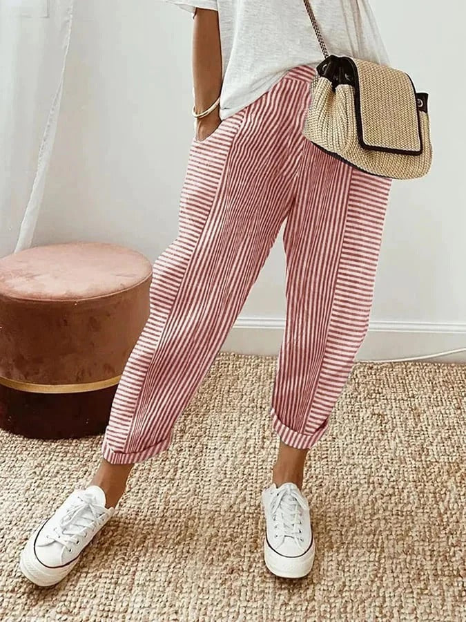 Baumwollhose Lianne mit Streifen