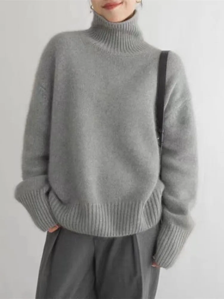 ModeGeist | Pullover - Gemütlicher Rollkragenstrickpullover