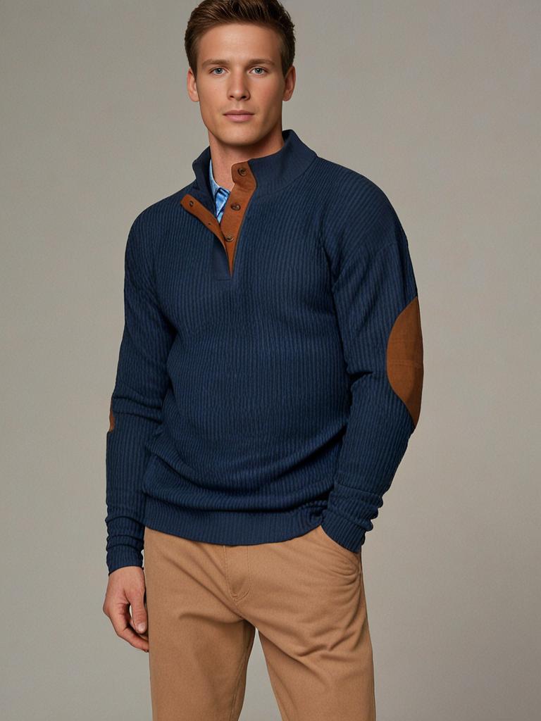 Klassischer Herrenpullover mit Rippenmuster