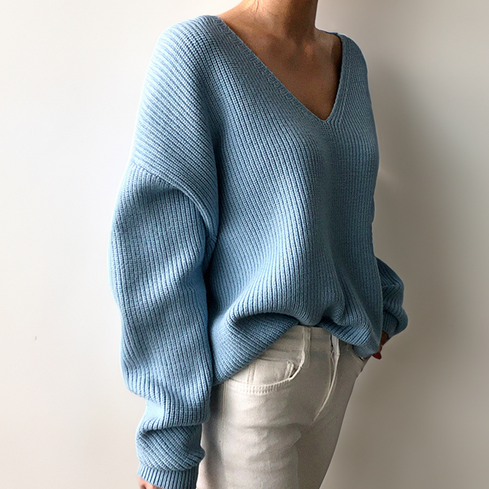 ModeGeist | Bequemer Pullover mit V-Ausschnitt