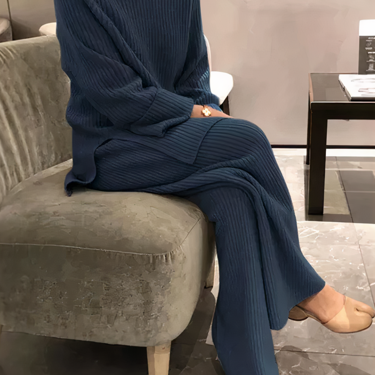 Entspanntes Strickpullover- und Hosenset – Samantha