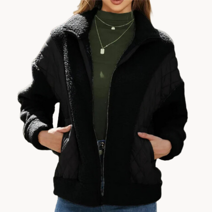 ModeGeist | Kuschelige Steppjacke Aus Sherpa für Damen